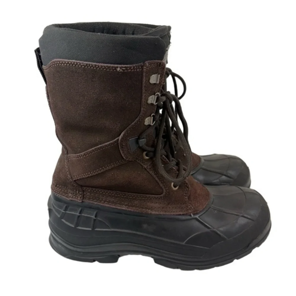 Kamik Mens Size 9‎ Brown Suede Lace-up Insulated Waterproof Boots
